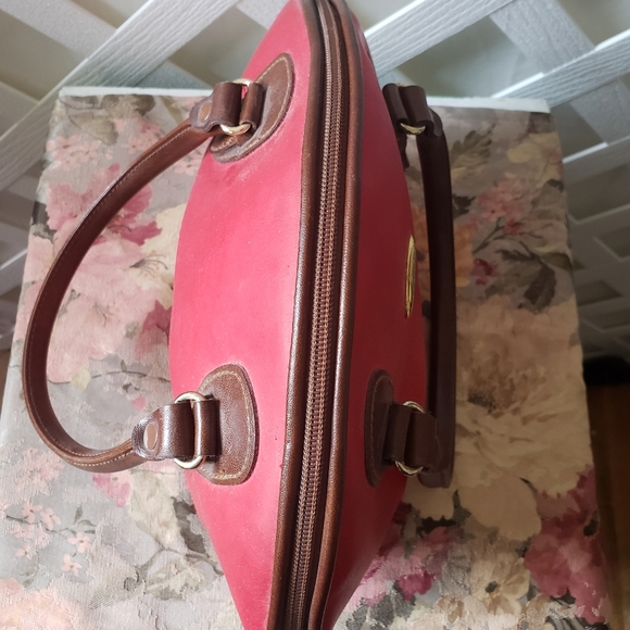 Vintage Red Leather Liz Claiborne Satchel Handbag - Picture 4 of 5